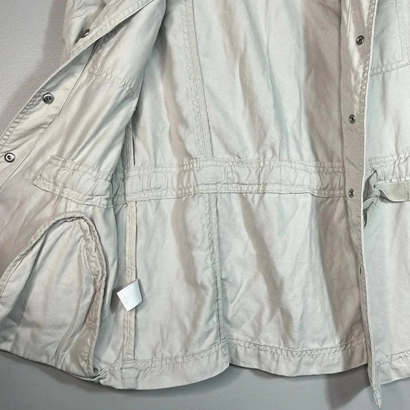 LOFT Cream Lightweight Utility Jacket with Drawstring Waist - XS Petite - EUC - Picture 6 of 11